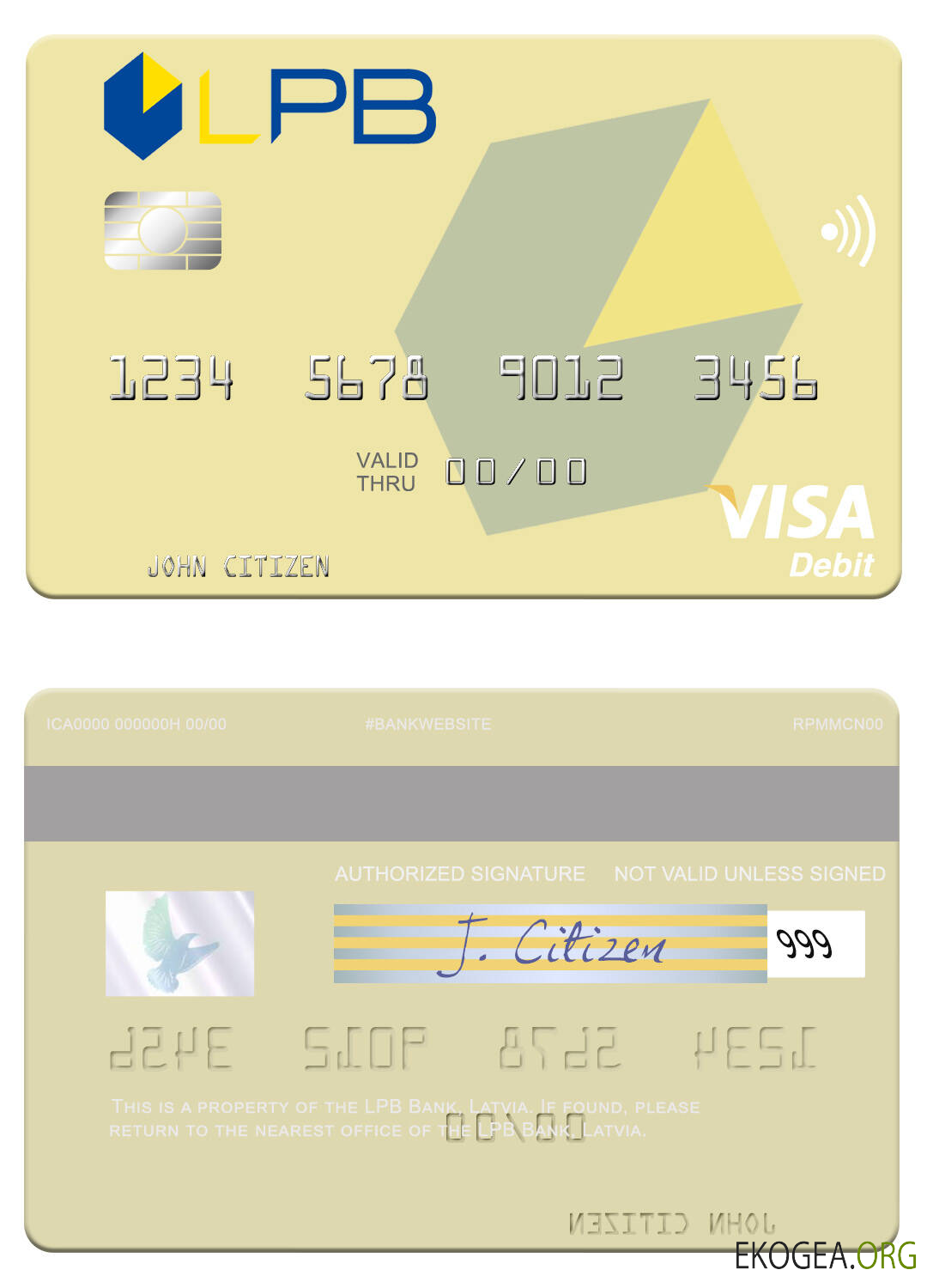 Carte de débit visa Lettonie LPB Bank